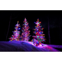 Napelemes karácsonyi világítás távirányítós 300 LED 30m színes